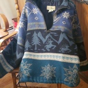 Vintage LL Bean Wool Blend 1/2 Zip Pullover